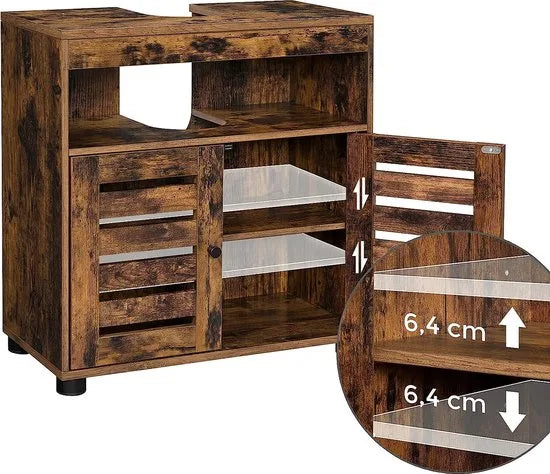 FurnStar - Badplaats - Badkamerkast - 60x30x63cm - Bruin