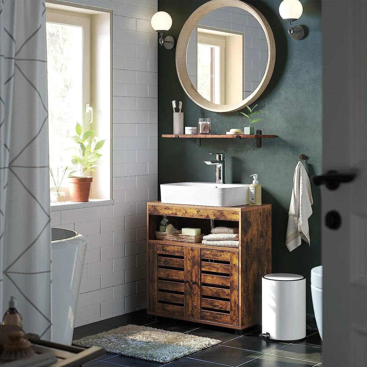 FurnStar - Badplaats - Badkamerkast - 60x30x63cm - Bruin