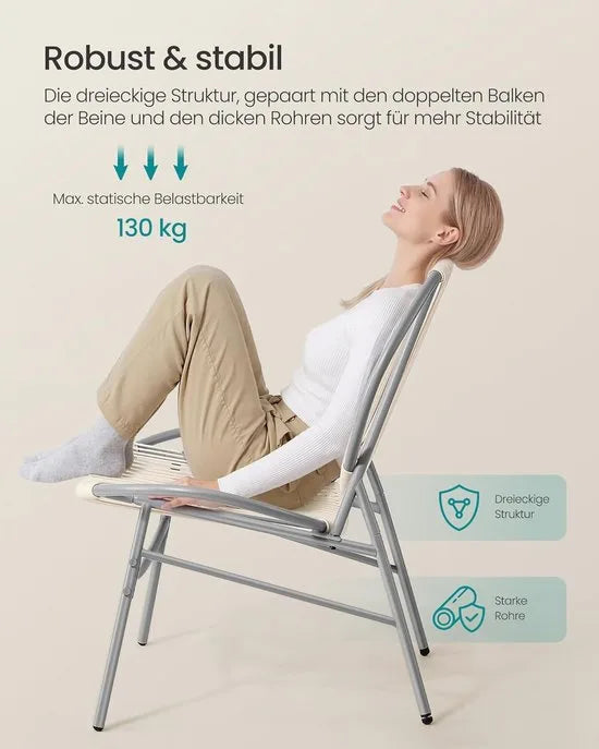 Furnstar Balkonmeubelset –Tuinset- 3-delig – Polyrotan – 2 Stoelen + Tafel – Duifgrijs
