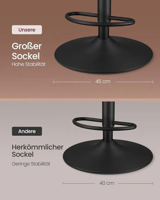 FurnStar - Barkruk - 360° Draaibare Barkruk - Set van 4 - In Hoogte Verstelbare Barstoel met Rugleuning - Kunstleer - Naden - Mid-Century Moderne Stijl - Keuken - Huisbar - Eenvoudige Montage - Karamelbruin