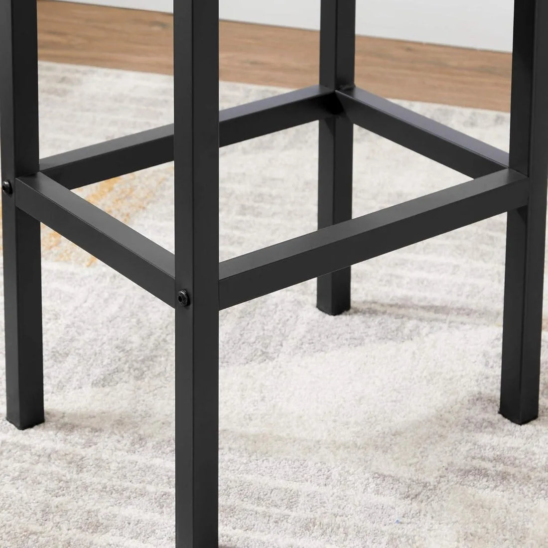 FurnStar barkruk, set vFurnstar Set van 2 Barkrukken – Industriële Barstoelen – Hoge Eetkamerstoelen met Voetsteun – 65 cm Zithoogte – Vintage Bruin/Zwart – Belastbaar tot 120 kg