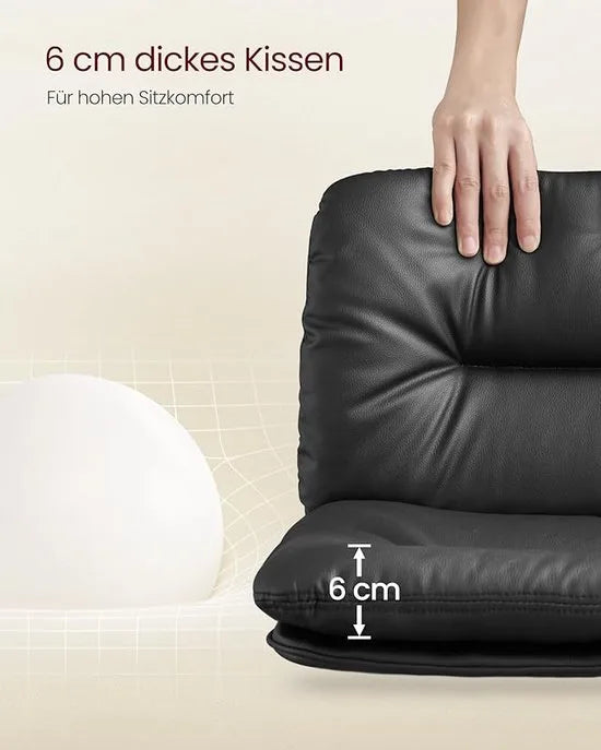 FurnStar - Barkrukken set van 2 - Barstoel Kruk - Barstoelen met rugleuning - Keukenstoel - Zwart