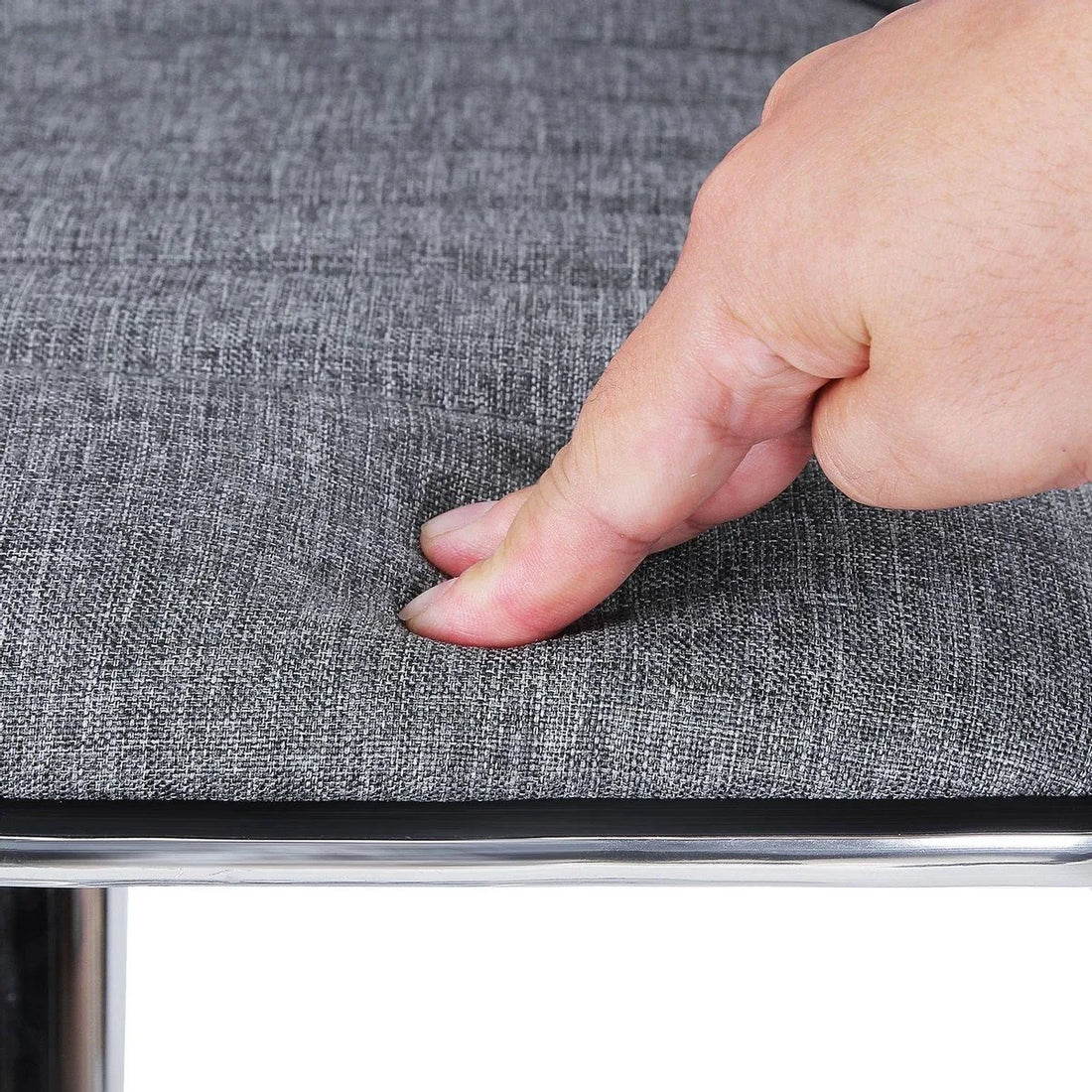 FurnStar - Barkrukken set van 2 - Verstelbaar - Barstoel Kruk - Barstoelen met rugleuning - Keukenstoel - Grijs