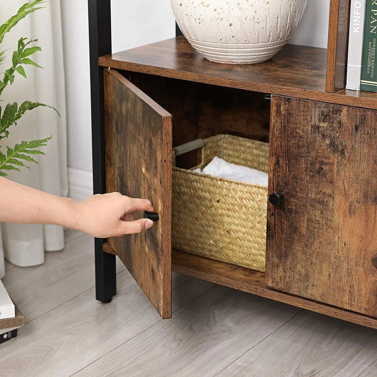 FurnStar - Boekenkast - 154.5x74x30cm - Bruin