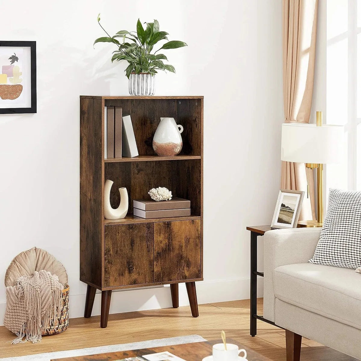 FurnStar boekenkast - 2 planken - 60x30x120cm - Bruin