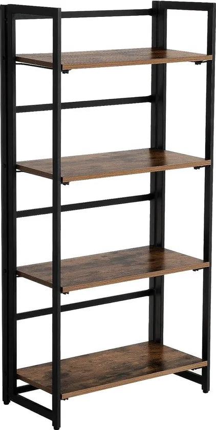FurnStar - Boekenkast - 4 Planken - 60.5x30.8x125cm - Bruin
