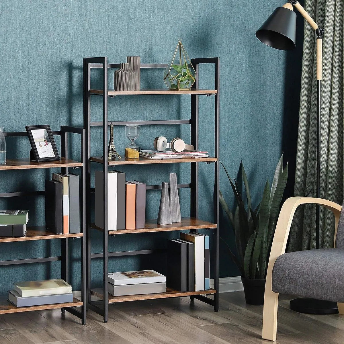 FurnStar - Boekenkast - 4 Planken - 60.5x30.8x125cm - Bruin
