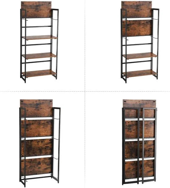 FurnStar - Boekenkast - 4 Planken - 60.5x30.8x125cm - Bruin
