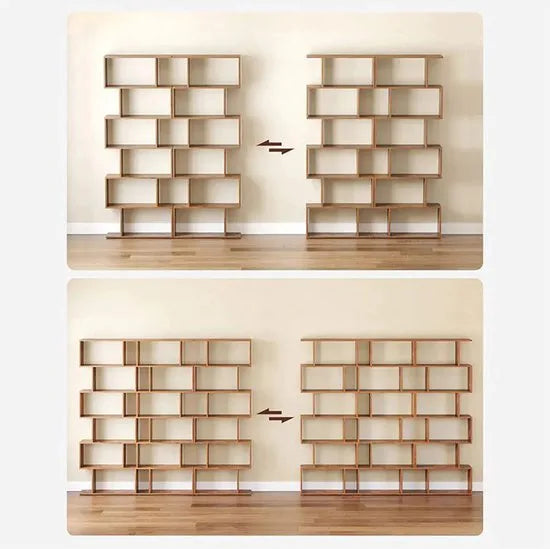FurnStar - Boekenkast - 6 Laags Boekenkast - Opbergkast Verdeler Woonkamer - Slaapkamer - Kantoor Moderne Stijl - 190,5x70x24 cm - Rustiek Bruin