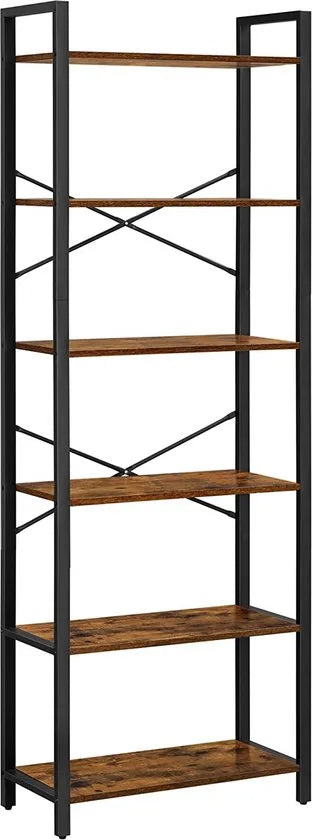 FurnStar - Boekenkast - 66x30x186 cm - Bruin