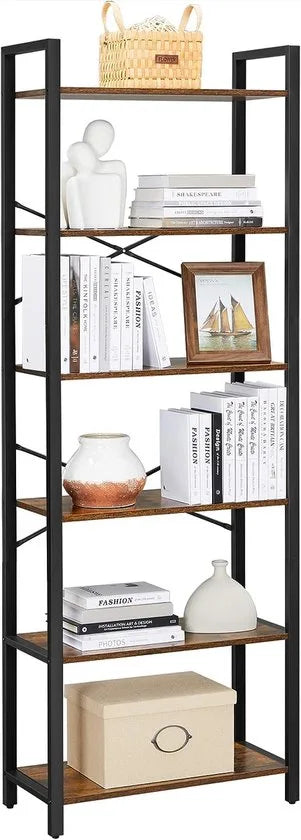 FurnStar - Boekenkast - 66x30x186 cm - Bruin