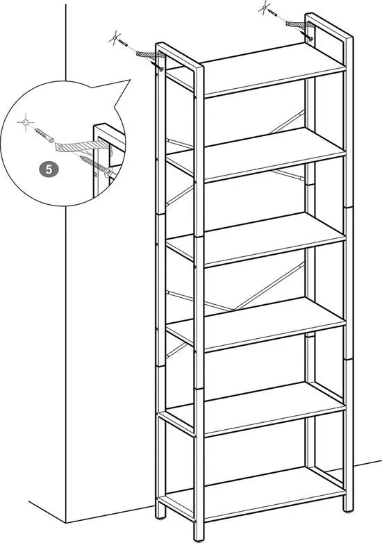 FurnStar - Boekenkast - 66x30x186 cm - Bruin