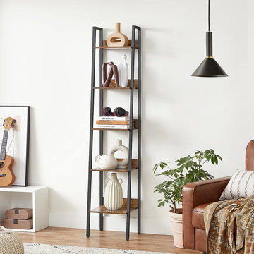 FurnStar - Boekenkast met 5 planken - 33.8x30x170cm - Bruin