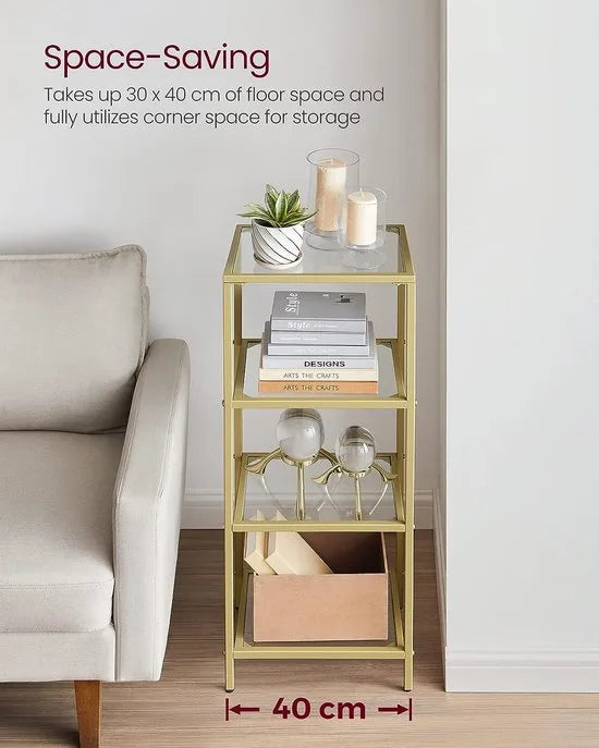 FurnStar - Boekenkast - Staande Vakkenkast - 40x30x95cm - Gold