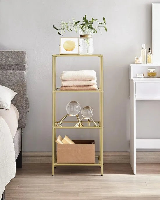 FurnStar - Boekenkast - Staande Vakkenkast - 40x30x95cm - Gold