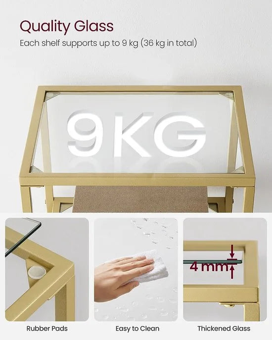 FurnStar - Boekenkast - Staande Vakkenkast - 40x30x95cm - Gold