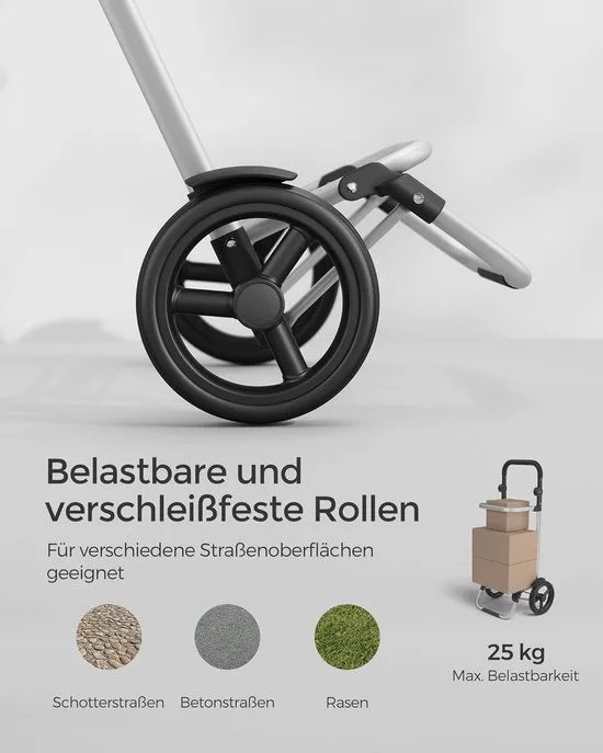 FurnStar Boodschappentrolley – Winkelwagen met Koelvak – Groot 35L – Inklapbaar – Boodschappentas met Wielen en Afneembare Tas – Zwart