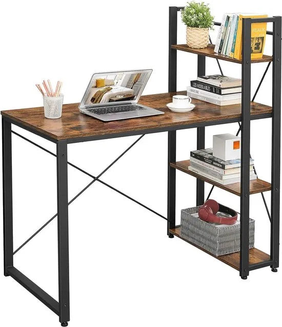 FurnStar bureau - Boekenkast - 120x119.3x60 cm - Bruin