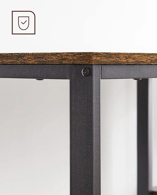 FurnStar - Bureau - computertafel - pc-tafel - bureautafel - met 2 planken rechts of links 120 x 60 x 75 cm - voor kantoor - woonkamer - stalen frame - industrieel ontwerp - vintage bruin-zwart