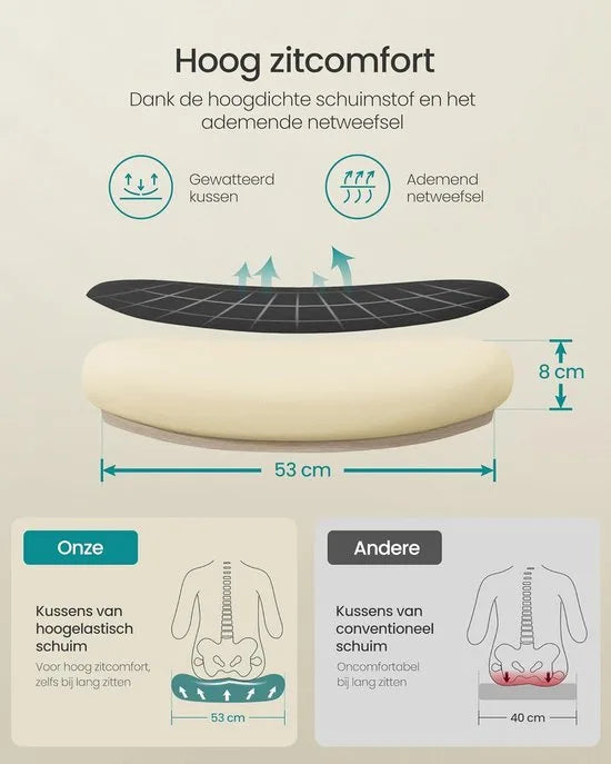 Furnstar Bureaustoel – Ergonomische Office Chair met Opklapbare Armleuningen – 360° Draaistoel – Verstelbare Lendensteun – Zwart – OBN37BK