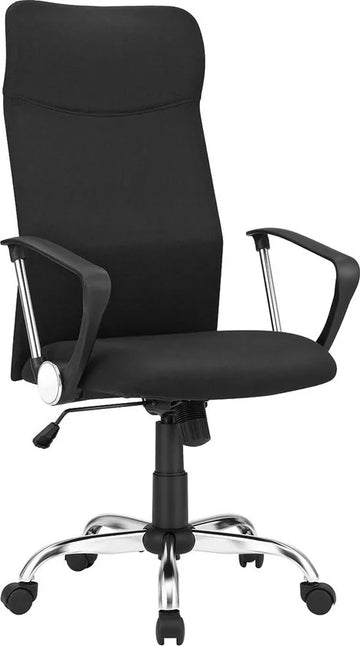 FurnStar - Bureaustoel - Ergonomische vergaderstoel - Draaibare zitting - Gevoerde zitting - In hoogte verstelbaar en kantelbaar - Draagvermogen 120 kg - Zwart