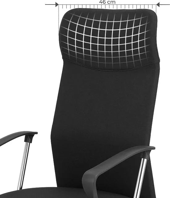 FurnStar - Bureaustoel - Ergonomische vergaderstoel - Draaibare zitting - Gevoerde zitting - In hoogte verstelbaar en kantelbaar - Draagvermogen 120 kg - Zwart