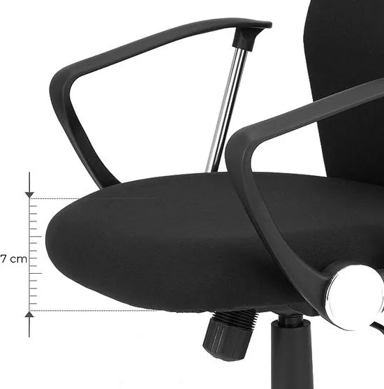 FurnStar - Bureaustoel - Ergonomische vergaderstoel - Draaibare zitting - Gevoerde zitting - In hoogte verstelbaar en kantelbaar - Draagvermogen 120 kg - Zwart