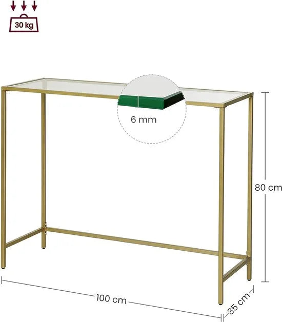 FurnStar - Dressior - Console tafel - 100x35x80cm – Gold