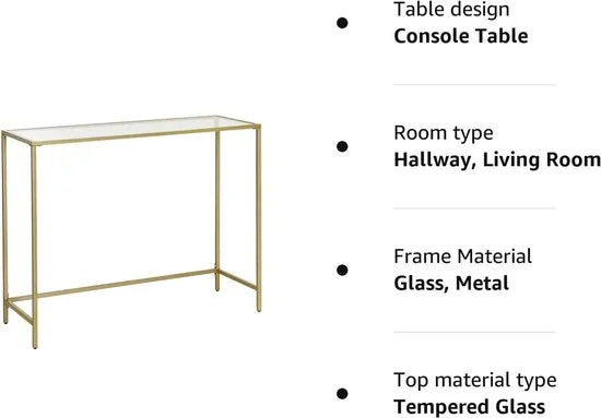 FurnStar - Dressior - Console tafel - 100x35x80cm – Gold