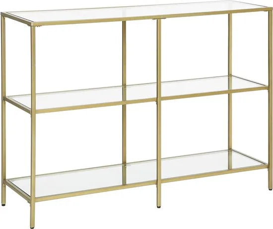 FurnStar - Dressior - Console tafel - 2 planken - 100x30x73cm – Gold