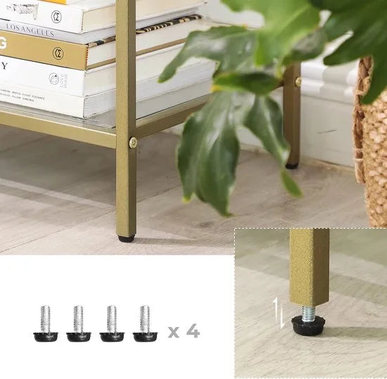 FurnStar - Dressior - Console tafel - 2 planken - 100x30x73cm – Gold