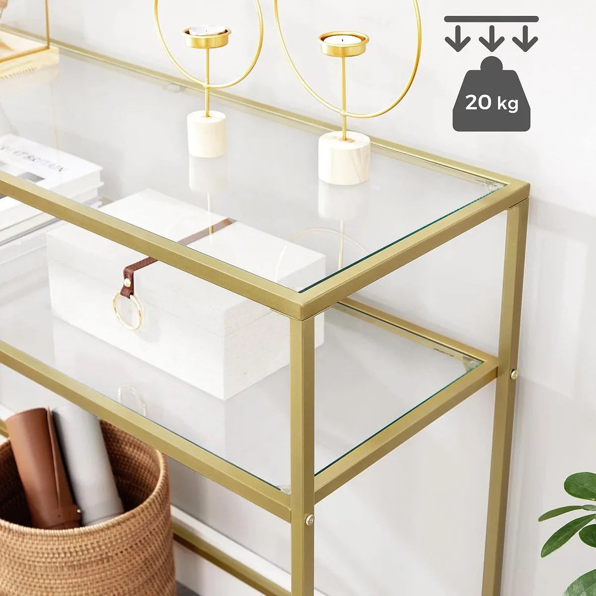 FurnStar - Dressior - Console tafel - Sidetable - 100x35x80cm – Gold