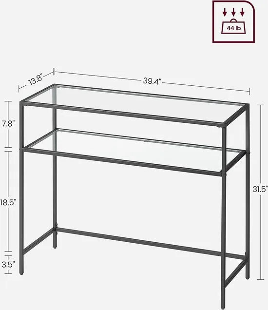 FurnStar - Dressior - Console tafel - Sidetable - 100x80x35cm – Zwart