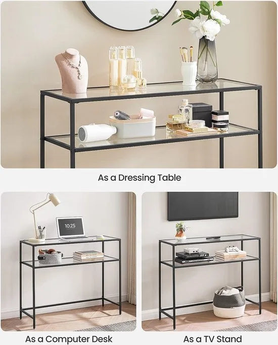 FurnStar - Dressior - Console tafel - Sidetable - 100x80x35cm – Zwart