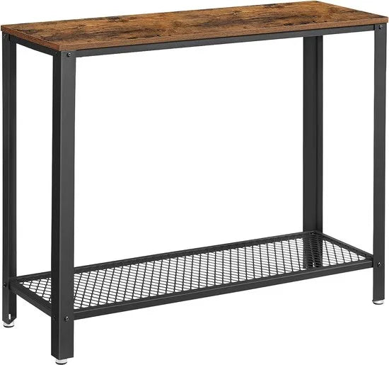 FurnStar - Dressior - Console tafel - Sidetable - 100x80x35cm – Zwart – Bruin 101.5 x 35 x 80cm