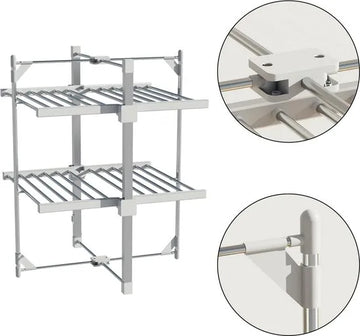 FurnStar - Droogrek K120 - Elektrische droogrek - Verwarmde Wasrek - ‎Droogrek met Verwarming - 72 x 77 x 99 cm - Grijs