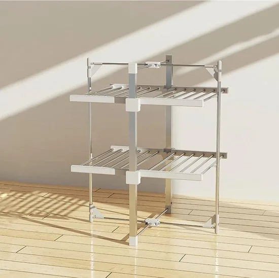 FurnStar - Droogrek K120 - Elektrische droogrek - Verwarmde Wasrek - ‎Droogrek met Verwarming - 72 x 77 x 99 cm - Grijs
