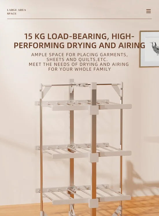 FurnStar - Droogrek K130 - Elektrische droogrek - Verwarmde Wasrek - ‎Droogrek met Verwarming - 59.5 x 62 x 110 cm - Grijs