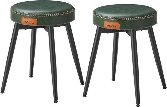 Furnstar Eetkamerstoel – Keukenstoel van Kunstleer – Mid-Century Modern Design – Eenvoudige Montage – Geschikt voor Slaapkamer & Eetkamer – Bosgroen