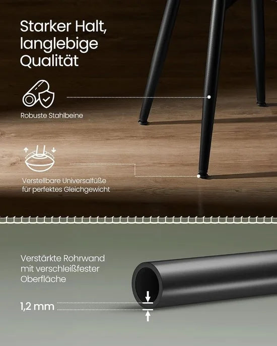 Furnstar Eetkamerstoel – Keukenstoel van Kunstleer – Mid-Century Modern Design – Eenvoudige Montage – Geschikt voor Slaapkamer & Eetkamer – Bosgroen