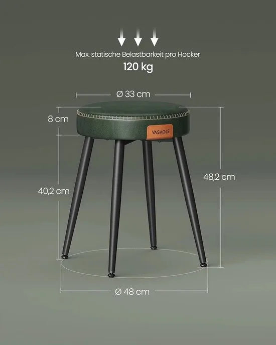 Furnstar Eetkamerstoel – Keukenstoel van Kunstleer – Mid-Century Modern Design – Eenvoudige Montage – Geschikt voor Slaapkamer & Eetkamer – Bosgroen