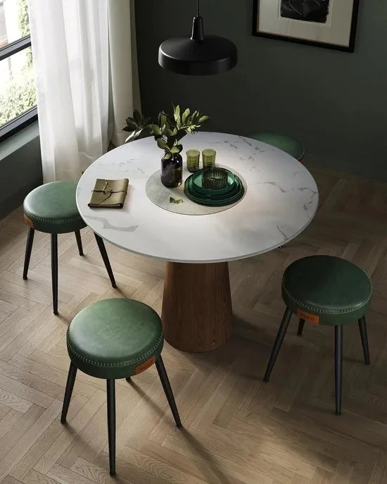 Furnstar Eetkamerstoel – Keukenstoel van Kunstleer – Mid-Century Modern Design – Eenvoudige Montage – Geschikt voor Slaapkamer & Eetkamer – Bosgroen