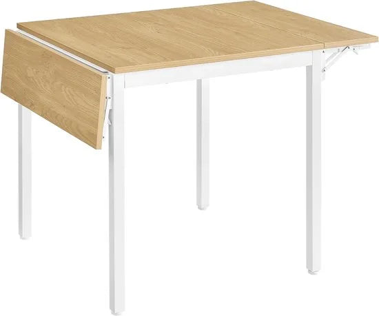 Furnstar Eettafel- Inklapbare Keukentafel voor 2-4 Personen - voor Kleine Ruimtes - Natuurlijk Eiken-Wolkenwit