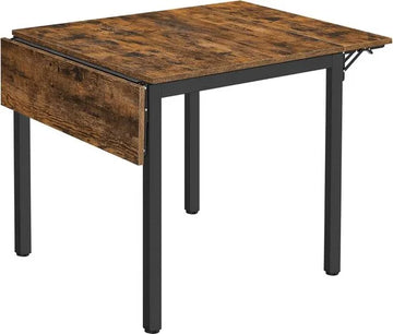 Furnstar Eettafel - Inklapbare Keukentafel voor 2-4 Personen - voor Kleine Ruimtes - Vintage Bruin-Inktzwart