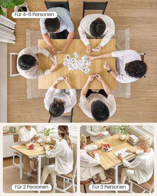 Furnstar Eettafel- Inklapbare Keukentafel voor 2-4 Personen - voor Kleine Ruimtes - Natuurlijk Eiken-Wolkenwit