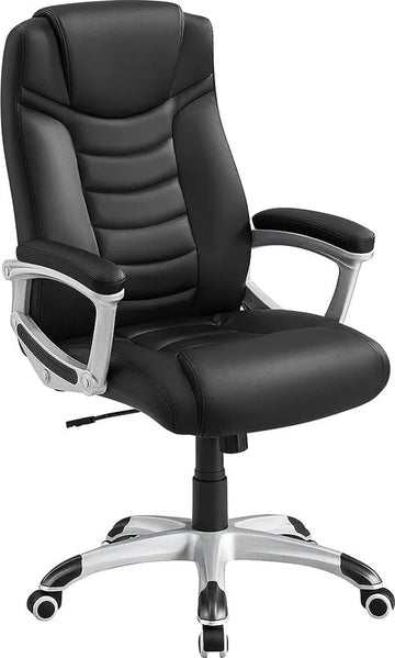 FurnStar - Ergonomic Office Chair - Height Adjustable Swivel Chair - Rugged - Stable and Durable -Large - Black