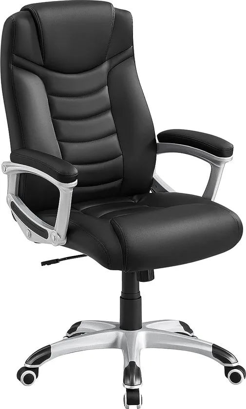 FurnStar - Ergonomic Office Chair - Height Adjustable Swivel Chair - Rugged - Stable and Durable -Large - Black