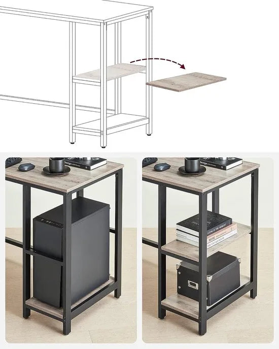 FurnStar hoekbureau - L bureau - 138x138x76cm - Grijs