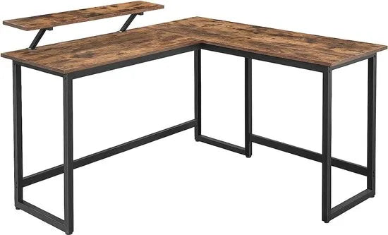 FurnStar hoekbureau - L bureau - 140x130x92.2cm - Bruin