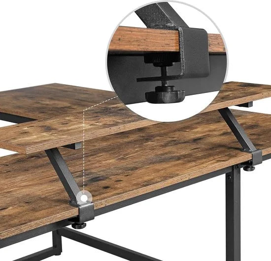 FurnStar hoekbureau - L bureau - 140x130x92.2cm - Bruin